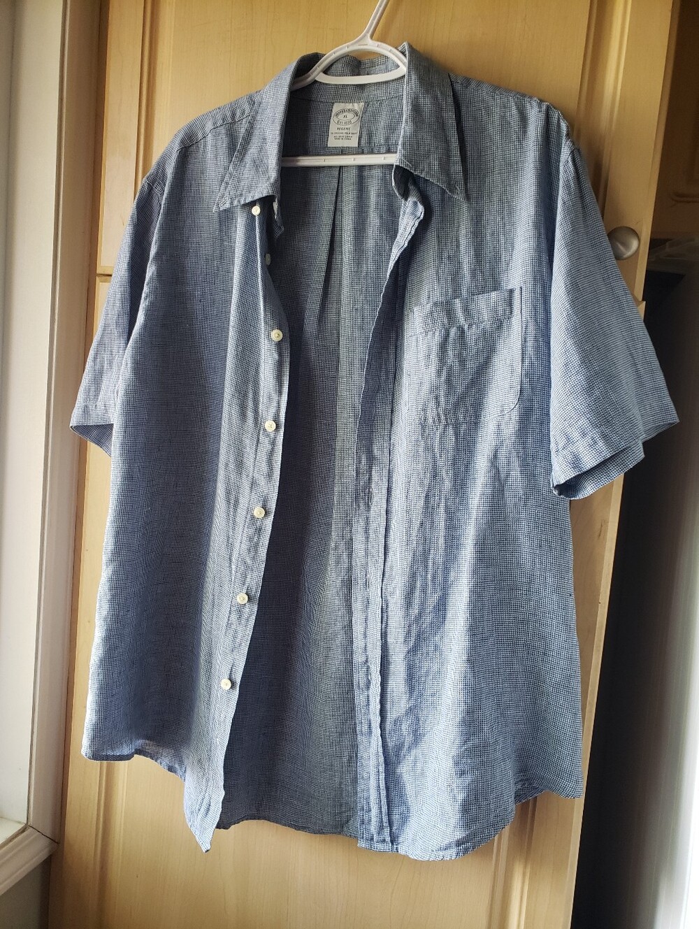 Brooks Brothers Linen The Original Polo Shirt Short-Sleev Button-Down Shirt